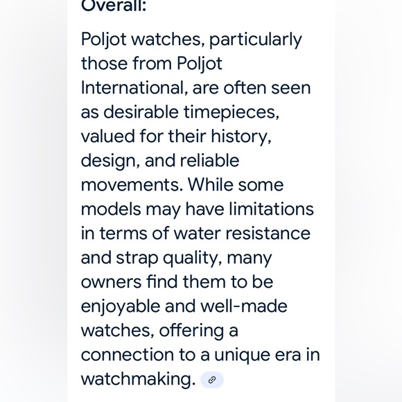 Poljot Vintage Elegant watch. Bolshoi design, new never used. - Picture 7 of 7